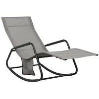 Furnicato Sonnenliege Stahl und Textilene Grau,