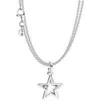 Pandora 68626 Geschenkset mit 2-reihiger Halskette Funkelnder Stern Silber