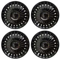 COYOUCO Radkappen-Radhaut (4er-Set), Radabdeckungen für 14/15-Zoll-ABS-Räder - Autoreifenersatz-Außenkappenabdeckung,Schwarz,14 inch