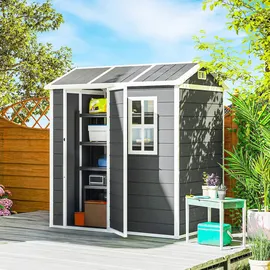 Outsunny Gerätehaus 2,1 m2 1,86 x 1,30 m Grau