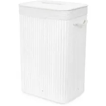 Compactor RAN9108 Faltbarer Wäschekorb, Bambus-Serie, Bambus und Polycotton, weiß