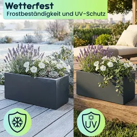 ethick Blumentopf Rechteckig 58 x 26 x 26 cm Anthrazit