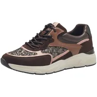 TAMARIS Damen Sneaker bequem; Mocca Combined, EU 39