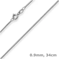 Schmuck Krone Goldkette 0,9mm Veneziakette aus 585 Weißgold 34cm, Gold 585 silberfarben