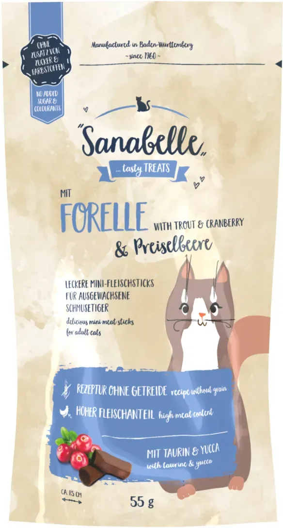 Sanabelle Katzen-Snack Forelle Preiselbeere