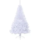 vidaXL Künstlicher Halber Weihnachtsbaum mit Ständer Weiß 120 cm PVC