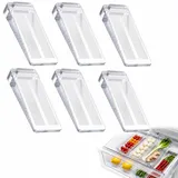 DERJDISF Türstopper Boden,6 Stück Gummi Türkeil rutschfest Höhenverstellbar Fensterstopper Keil, Ungiftig Kein Unangenehmer Geruch, für Alle Hartböden,Badezimmer, Balkontür,Transparent - L