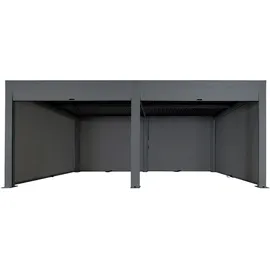 Mendler Pergola MCW-L46 mit Seitenwand Anthrazit 11 cm Alu-Gestell 3 x 6 m