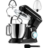 Maltec Planet Küchenmaschine MaltecChef 2200W Knetmaschine 6 Geschwindigkeiten Küchenroboter SCHWARZ 6L - Schwarz