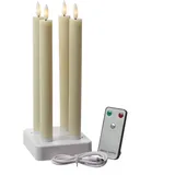 MARELIDA LED Stabkerzen LISA Tafelkerzen wiederaufladbar creme 4St