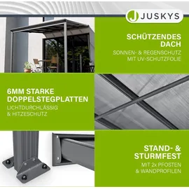 Juskys Terrassendach Borneo 300 x 300 cm anthrazit