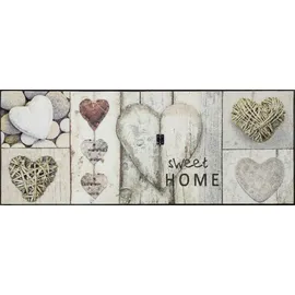 Wash+Dry Vintage Hearts 75 x 190 cm Beige/Grau