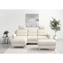 sit&more Ecksofa SIT & MORE "Farö L-Form", beige (creme), B:234cm H:90cm T:168cm, Sofas, Ecksofa, inklusive Federkern, wahlweise mit Bettfunktion und Bettkasten