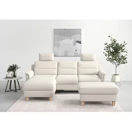 sit&more Ecksofa SIT & MORE "Farö L-Form", beige (creme), B:234cm H:90cm T:168cm, Sofas, Ecksofa, inklusive Federkern, wahlweise mit Bettfunktion und Bettkasten