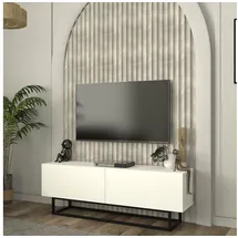 [en.casa] Nolven TV-Lowboard 135 x 46,5 x 31,5 cm Weiß Metall/Spanplatte