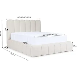 yourhouse24 Polsterbett Cande mit Bettkasten und Lattenrost - 120x200 - Catch me 07,
