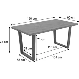 Mendler HWC-O61 160 x 75 x 90 cm Walnuss-Optik
