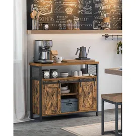 VASAGLE Sideboard 100 x 80 x 33 cm Braun/Schwarz