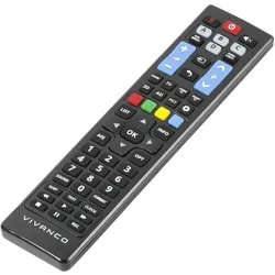 Vivanco Philips 2000 Universal-TV-Fernbedienung für PC 4in1 mit Netflix-Taste, Farbe: Schwarz