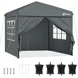 Sekey Faltpavillon 3 x 3 m inkl. 4 Seitenteile Grau