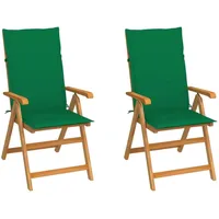 vidaXL Gartenstuhl-Set 57 x 71 x 109 cm braun/grün 2 St.