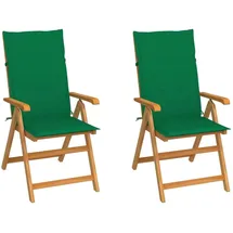 vidaXL Gartenstuhl-Set 57 x 71 x 109 cm braun/grün 2 St.