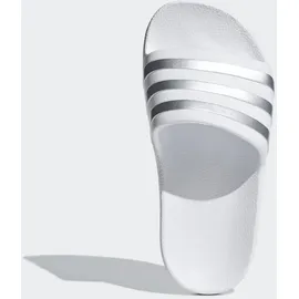 adidas Aqua Adilette Kids Cloud White / Silver Metallicallic / Cloud White 28