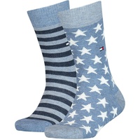 2er Pack TOMMY HILFIGER Stars and Stripes Socken Kinder 356 - jeans 27-30