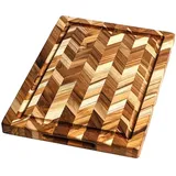 Teakhaus Herringbone Schneidebrett Teak 1-tlg. 36 x 25 x 2,5 cm Braun