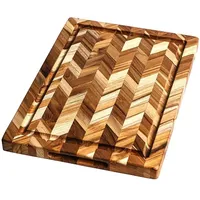 Teakhaus Herringbone Schneidebrett Teak 1-tlg. 36 x 25 x 2,5 cm Braun