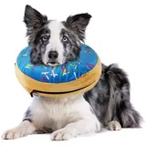 Aufblasbares Hundehalsband als Halskrause Hund | Tolle Alternative zu Halskrause oder Kegelhalsband |Ultrabequeme Hunde-Donuts als Leckschutz Hund zur Erholung| Für Kleine Hunde (Blau)