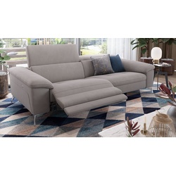 Stoff 3 Sitzer Sofa STELLA mit Relaxfunktion - Grau