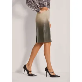 Madeleine Eleganter Rock Midirock Schimmerndes Design Beige/Grau 42