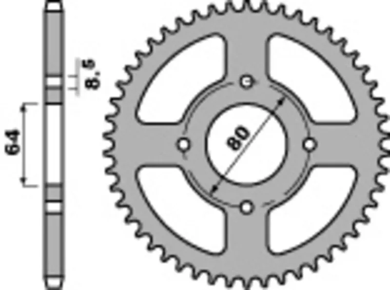 PBR Standaard stalen achtertandwiel 834 - 420