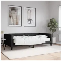 LuxusKollektion Schlafsofa Tagesbett Schlafsofa Zweisitzer 100 x 200 mit Matratze Schwarz schwarz