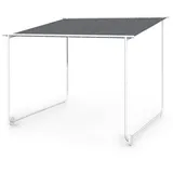 Blumfeldt Nantes Pavillon mit Polyester Schiebedach und Bodenrollen, Sonnensegel mit Gestell, Mobile Überdachung Freistehend, Sonnenschutz für Garten & Terrasse, Gazebo Sonnendach 3x3m Stahlrahmen UV50+ Dunkelgrau