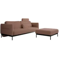 MKS Schlafsofa, Rosa, Textil, 3-Sitzer, L-Form, 221x82x193 cm, Oeko-Tex®, Wohnzimmer, Sofas & Couches, Schlafsofas