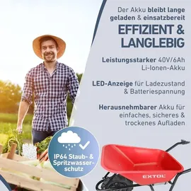 Extol Premium Elektrische Schubkarre mit Akku 80L Mulde Extol Premium