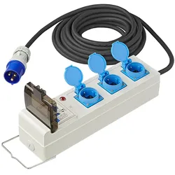 ProPlus 373584DE Zelt Faltwagen Steckdose 20m 3x2,5mm2 mit MCCB und FI-Schalter IP44