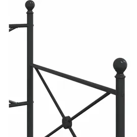 vidaXL Tagesbett Ausziehbar ohne Matratze Schwarz 90x200 cm Stahl