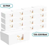 Falthandtücher 25x23cm, 2-lg, 32 Pak, 120.320 Blatt gesamt, 3.760 Blatt/ Pak, Recyclingpapier, V-Falz, CIL- les Tissue, Series H