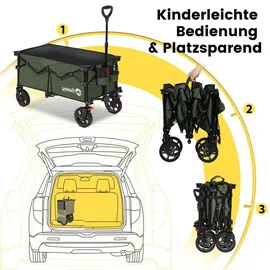 Sekey Bollerwagen faltbar 150 kg grün