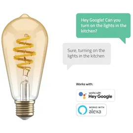 Hombli Filament Bulb CCT E27 ST64-Amber 6 W E27 warmweiß 1 St.