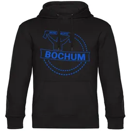 multifanshop Hoodie Druck Blau/Schwarz L