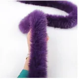 Rockreyoa Kunstfell Bordüre Flauschig Kunstpelzband Kunstfell Band Plüsch Trim Stoff Bordüre Handarbeit Material für Hausschuhe Kostüme Basteln Mäntel Geschenkdekoration Lila 3m