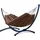 Potenza Outdoor Hängematte mit Gestell für 2 Personen I Baumwolle Doppelhängematte XXL 220x160, 200kg I Hängemattengestell 220kg, wetterfest (Toffee, Basic Gestell Graphit)