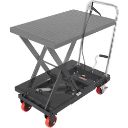 VEVOR Scherenhubtisch hydraulisch 230 kg Tragfähigkeit Hubtischwagen 220–720 mm Hubbereich Hubtisch Werkstatt 700 x 450 mm Plattform Scherenhubwagen Einzelschere Schwarz Fabriken Lagerhäuser