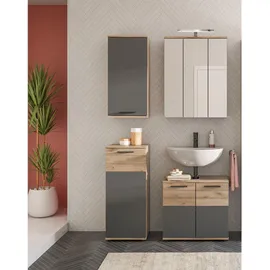 inn.furn Hängeschrank Eiche, Grau 37 cm, mit Soft-Close Tomaso