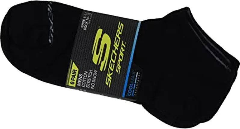 Skechers Frottee No-Show-Socken, 6er-Pack, schwarz, 41-46