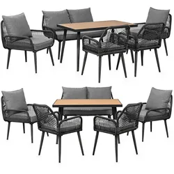 Swing&Harmonie Gartenmöbel Lounge-Set „Sienna“ für 6 Personen - anthrazit/grau